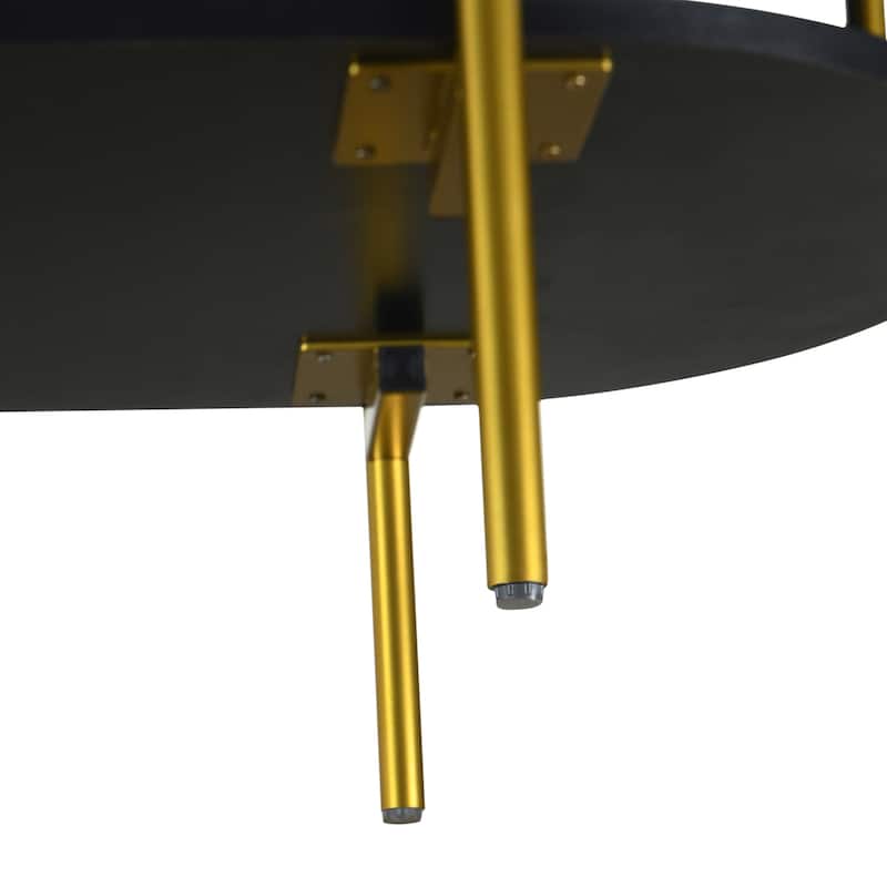 2-Door Elegant Curved Dining Cabinet with Gold Trim