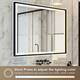Wall Mounted Back Light Bathroom Framed LED Mirror Anti- Fog With Dimmable Light Touch Sensor And Memory Function