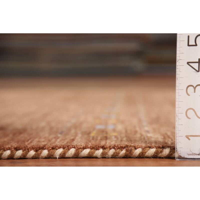 Hand Knotted Oriental 100% Wool Carpet Tribal Tribal Brown Gabbeh Area Rug - 5' 10'' X 4' 0''