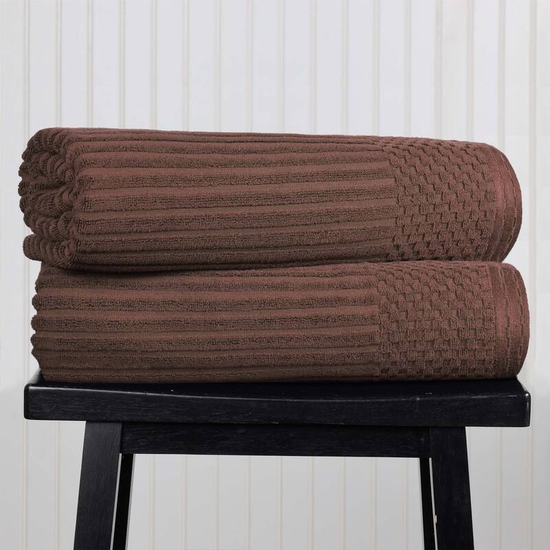 Superior Soho Ribbed Cotton Bath Sheet Set of 2