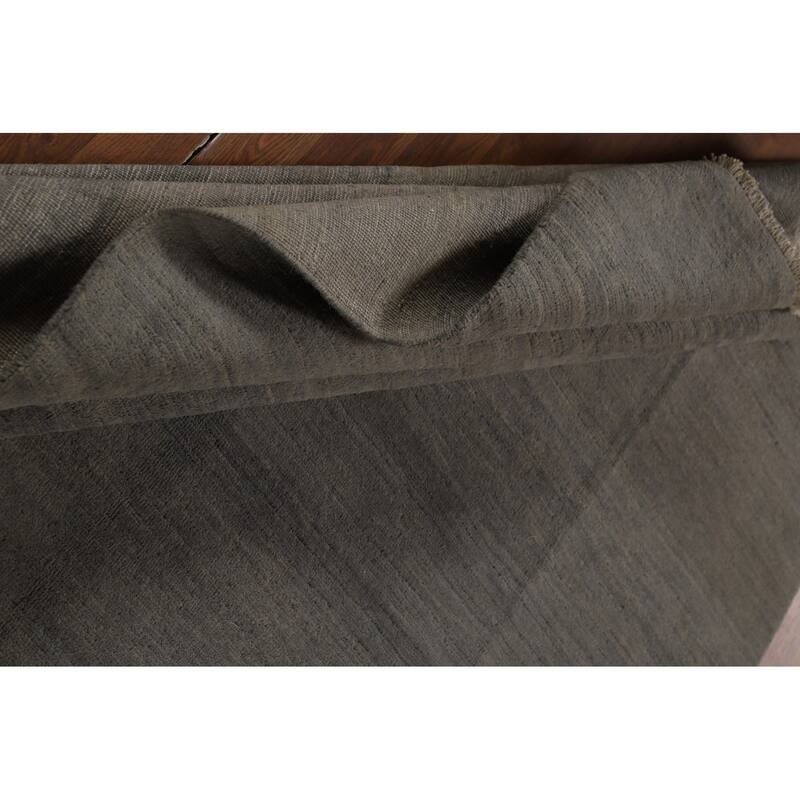 Striped Gray Gabbeh Oriental Area Rug Handmade Wool Carpet - 6'3" x 9'3"