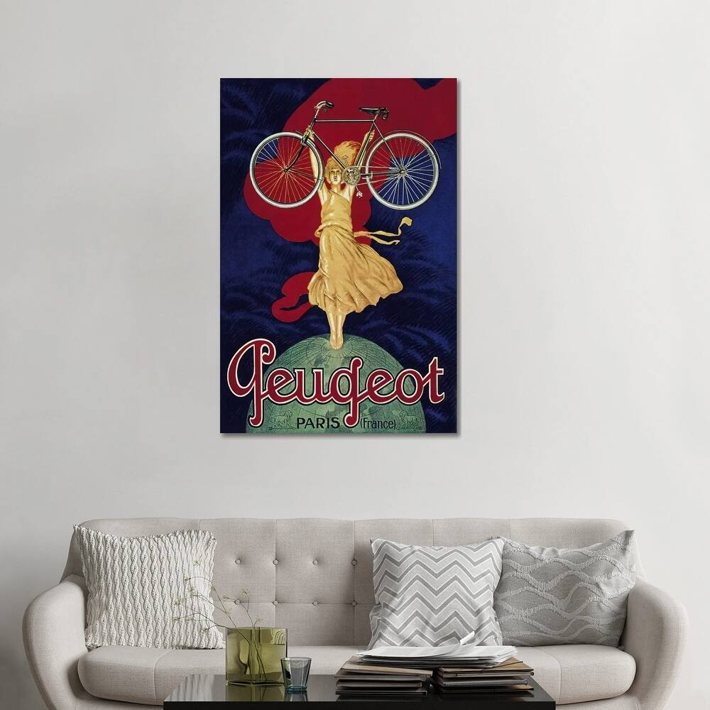 iCanvas "Peugeot Bicycle Advertising Vintage Poster" by Unknown Artist Canvas Print