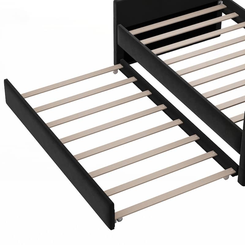 Tufted Upholstered Daybed with Trundle