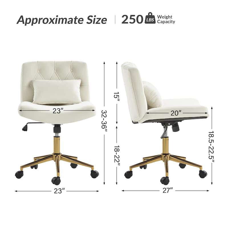 Ollie Modern Flannel Swivel Tilting Office Chair with Pillow by HULALA HOME