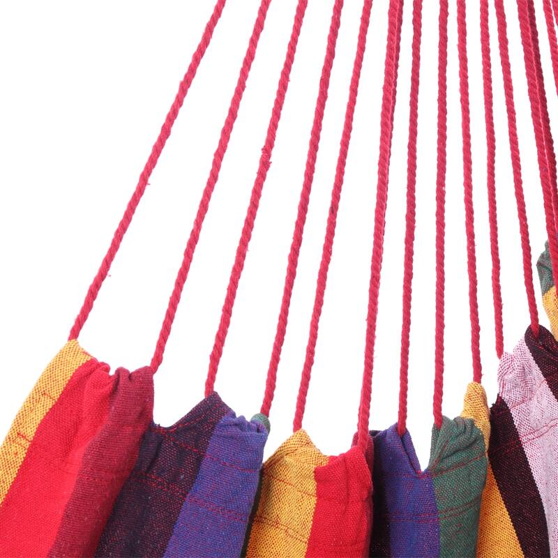 Distinctive Cotton Canvas Hanging Rope Chair with Pillows Rainbow - 14.56 x 14.56)" / (37 x 37)cm (L x W)
