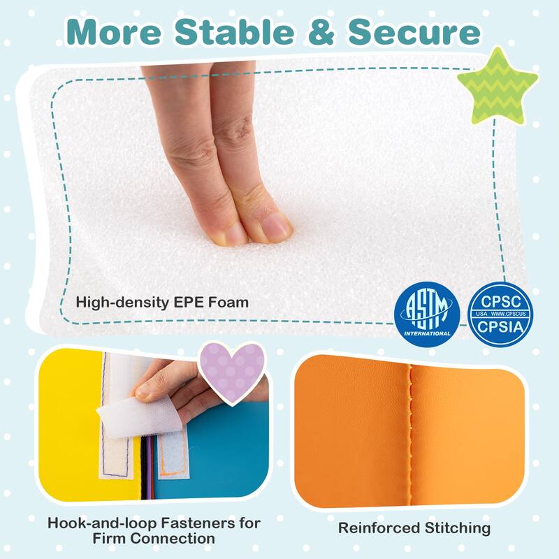 Multicolor PU Foam Climbing Blocks 6 Pieces, Safe, Versatile, Educational Playset for Kids, Tunnel - 16" x 12" x 10" (L x W x H)