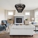 preview thumbnail 18 of 17, Dimmable 8-Light Hand-Woven Rattan Tiered Chandelier
