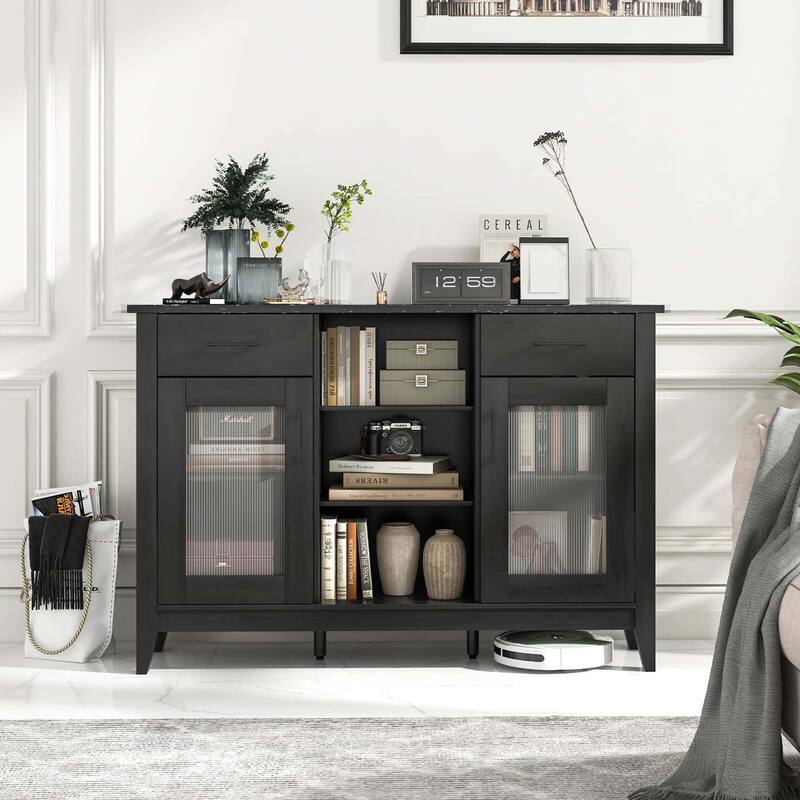 Costway Sideboard Buffet Cabinet with 2 Drawers 2 Doors 3 Open - See Details