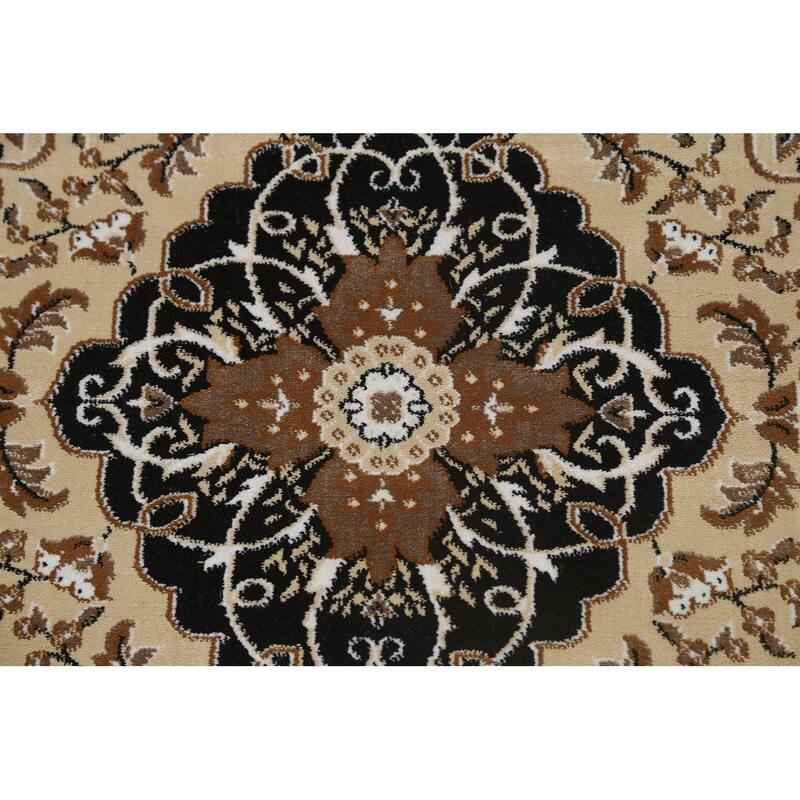 Traditional Brown Floral Oriental Tabriz Area Rug Turkish Carpet