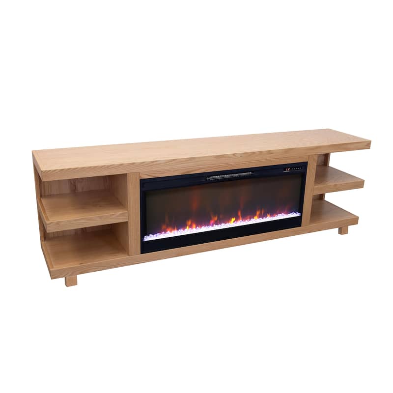 Bridgevine Home Laurel Canyon 82 inch Fireplace TV Stand for TVs up to 90 inches, Minimal Assembly