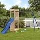 preview thumbnail 12 of 19, vidaXL Swing Set Outdoor Backyard Wooden Playground Equipment for Kids Age 3-8 96.9" x 137.4" x 81.5" Pine