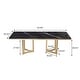 preview thumbnail 6 of 58, Modern Marble Dining Table with White Rectangular Tabletop Gold Stainless Legs, Dining Room Table