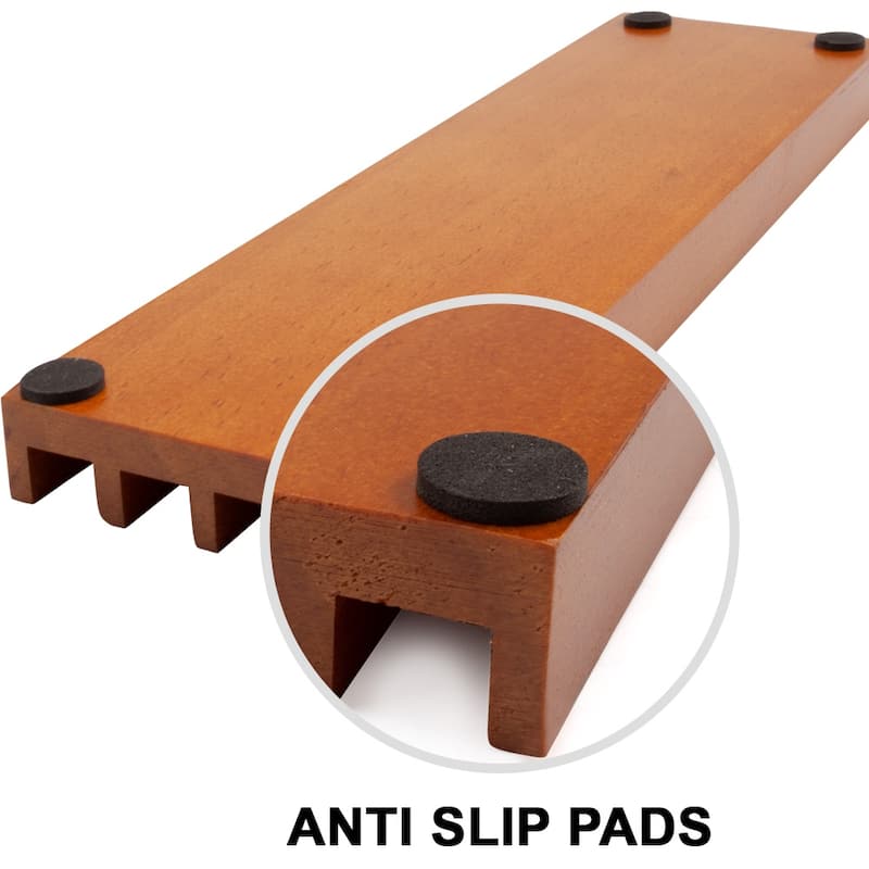 GSE™ Set of 4 Wood Domino Racks, Wooden Domino Trays/Holders for Mexican Train and Other Dominoes Games