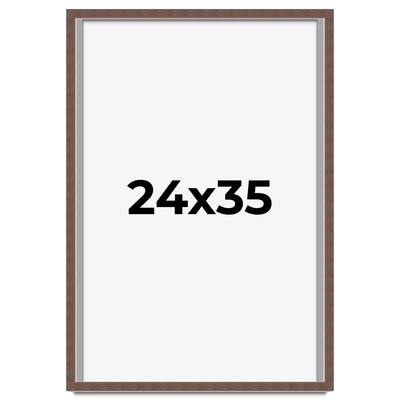 24x35 Shadow Box Frame Brown | 1.125 inches Deep Real Wood Rustic