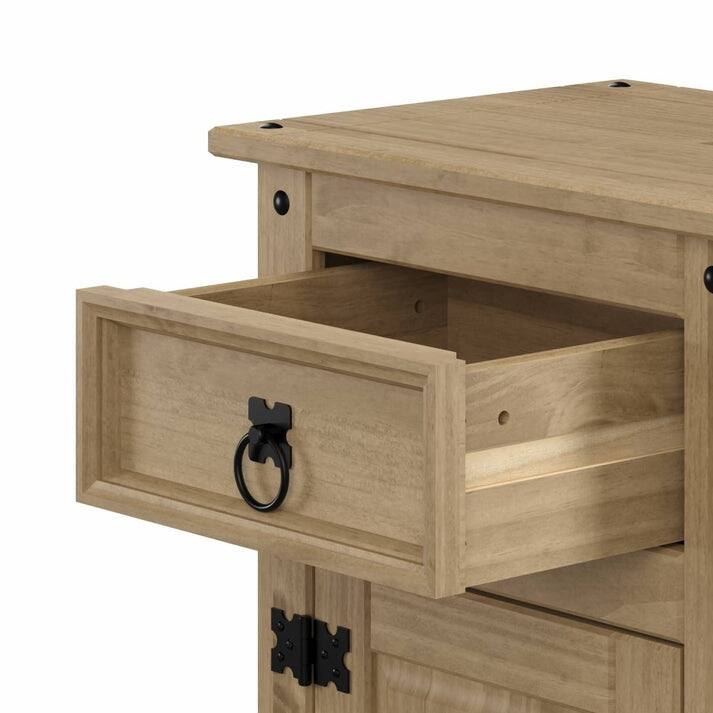Wood Nightstand 1 Door 1 Drawer Corona Gray | Furniture Dash