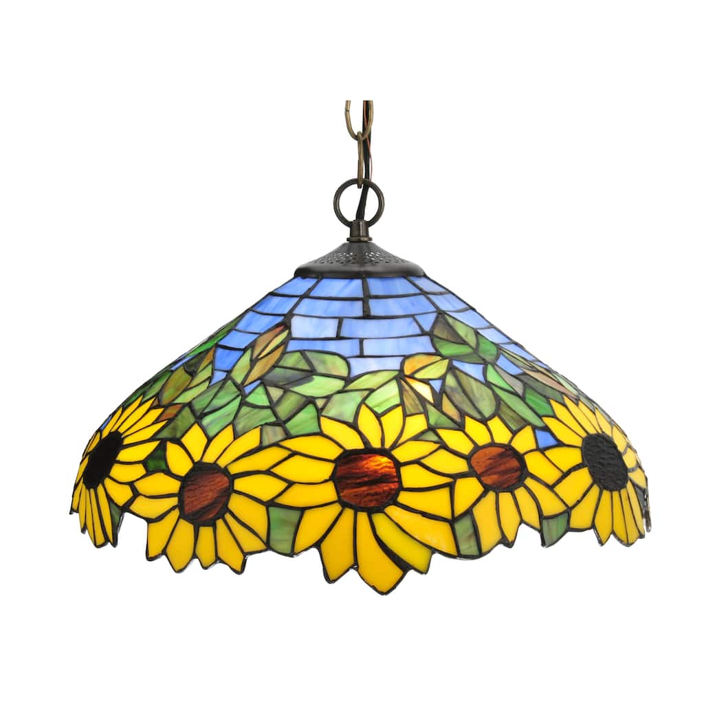 Meyda Tiffany 16" W Wild Sunflower Pendant