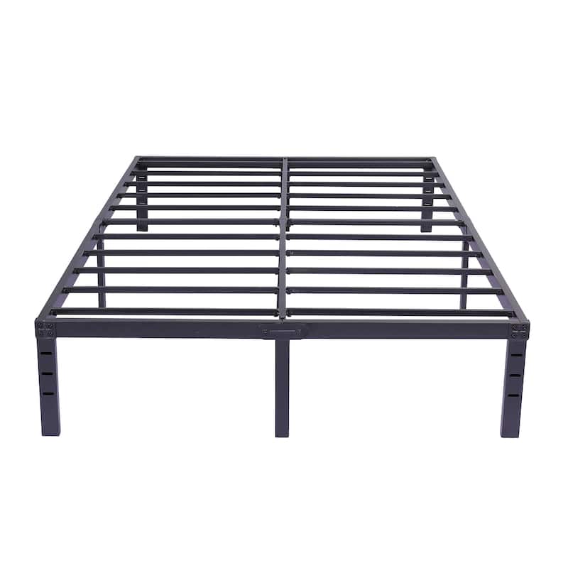 alazyhome 18 inch Heavy Duty Metal Platform Bed Frame with Storage