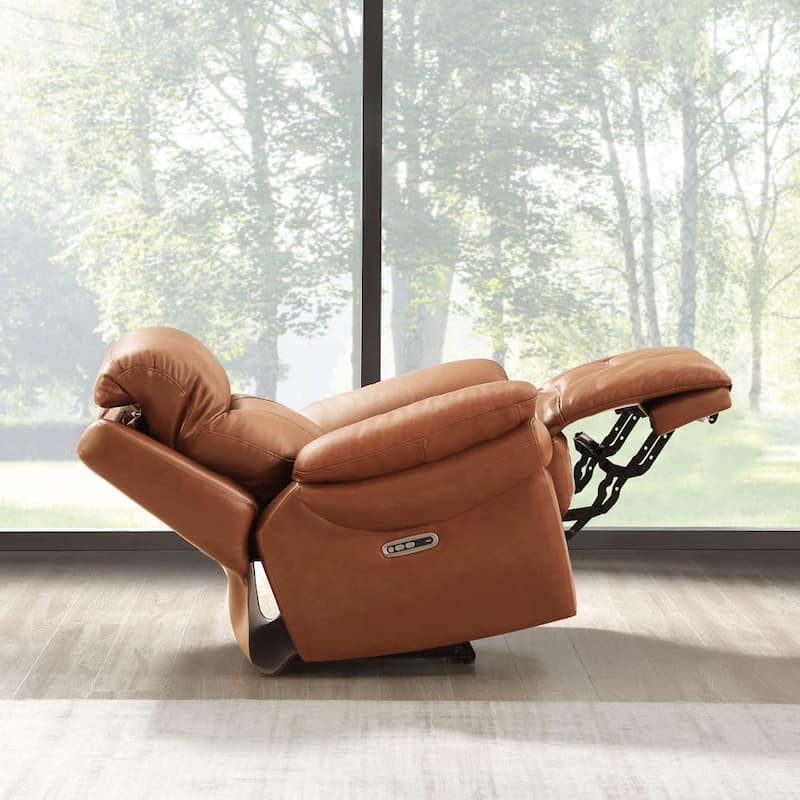Hydeline Springdale Zero Gravity Power Recline and Headrest Top Grain Leather Sofa