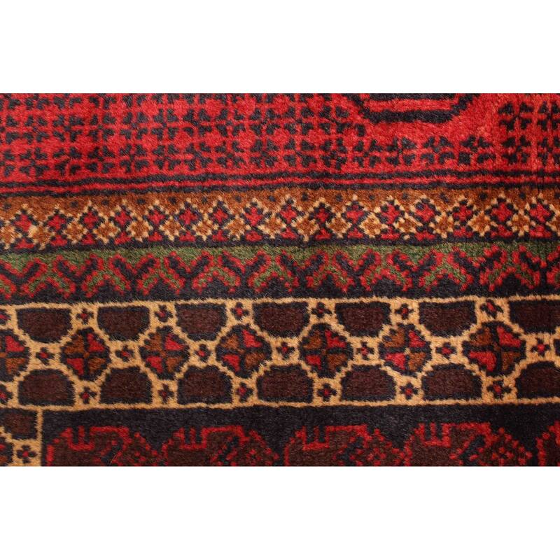 ECARPETGALLERY Hand-knotted Teimani Red Wool Rug - 2'10 x 4'11