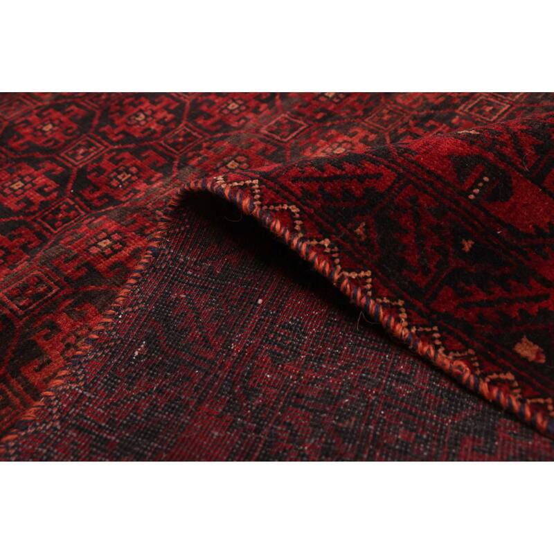 ECARPETGALLERY Hand-knotted Baluch Red Wool Rug - 3'1 x 7'4