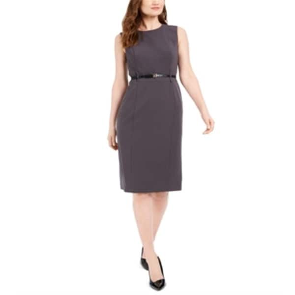 calvin klein belted sheath dress
