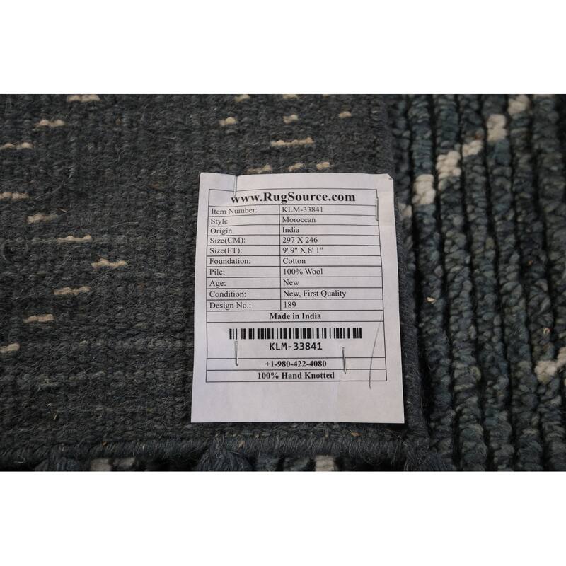 Trellis Moroccan Oriental Area Rug Hand-Knotted Wool Carpet - 8'1" x 9'9"
