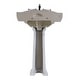 preview thumbnail 12 of 10, India Reserve 22.8" White Porcelain Wall Mount Pedestal Sink with Green Gold Accent - Renovators Supply