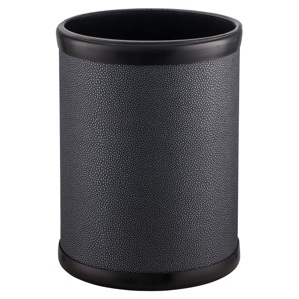 COSMOPOLITAN 13qt Shagreen-Textured Oval Wastebasket with Liner - N/A