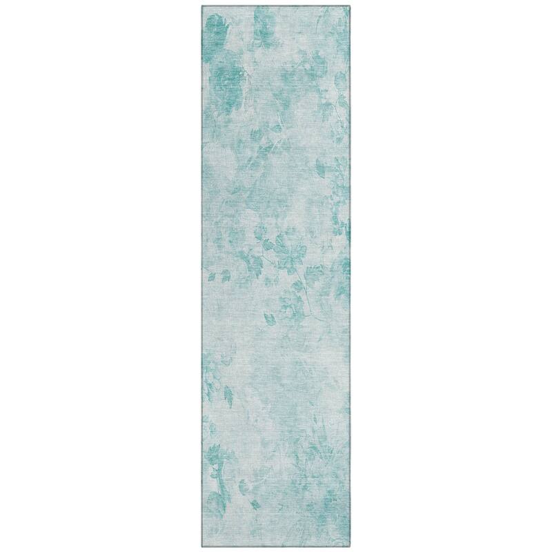 Machine Washable Indoor/ Outdoor Chantille Vanishing Floral Rug