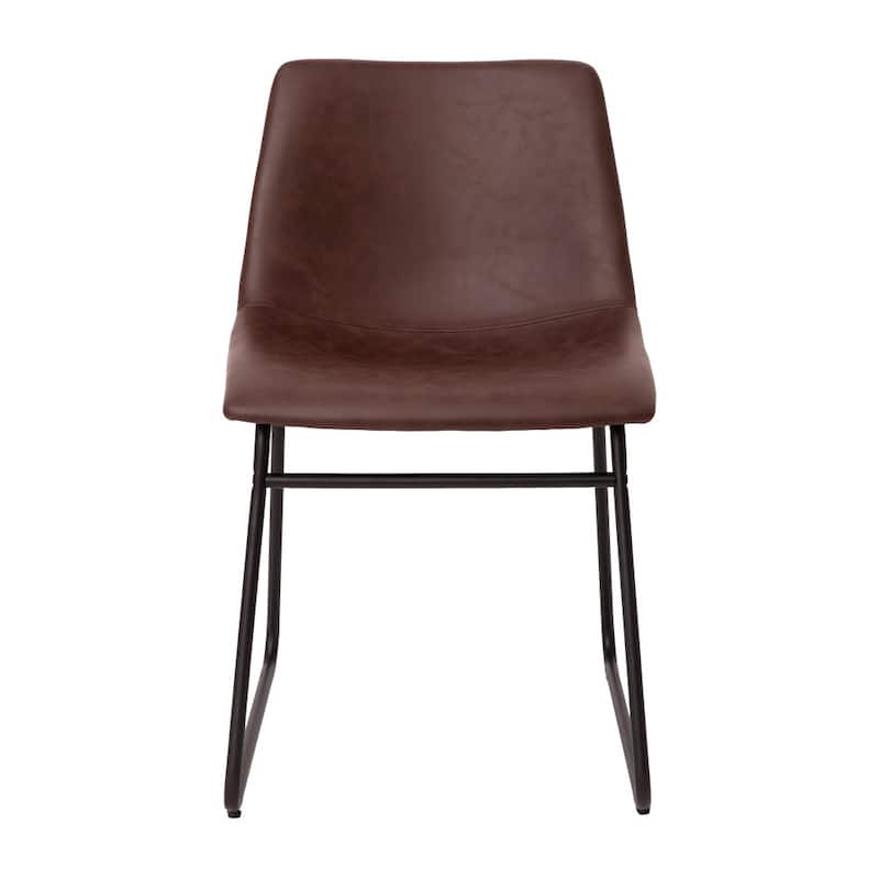 18 Inch Indoor Dining Table Chairs, LeatherSoft Upholstery-Set of 2