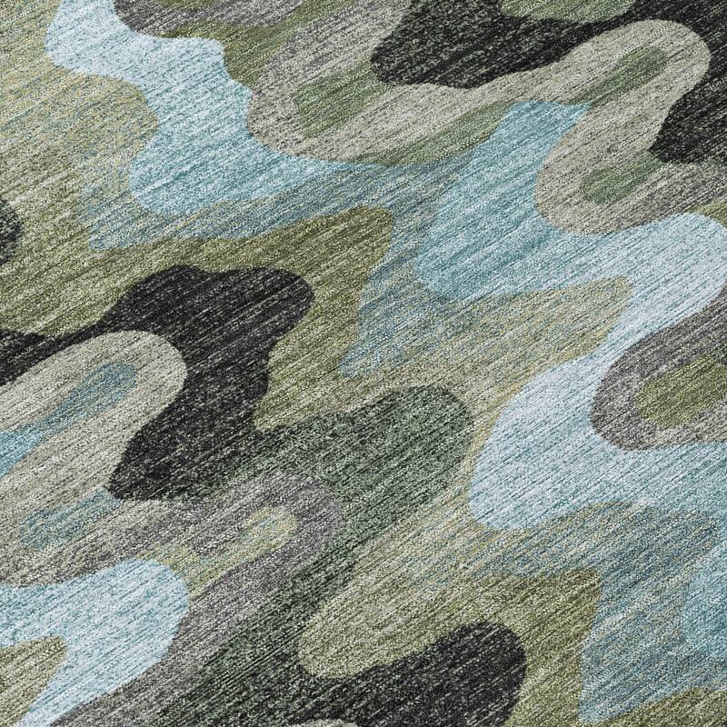 Machine Washable Indoor/ Outdoor Modern Mason Chantille Rug