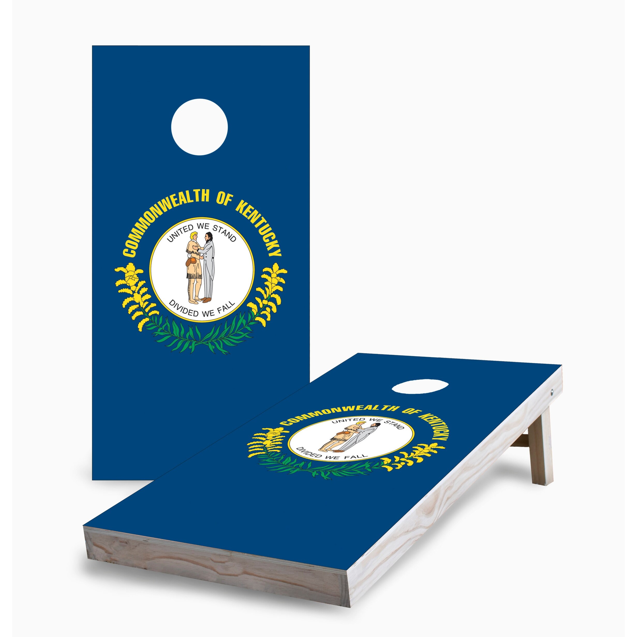 Kentucky State Flag Corn Hole Board Set w Case & Lights
