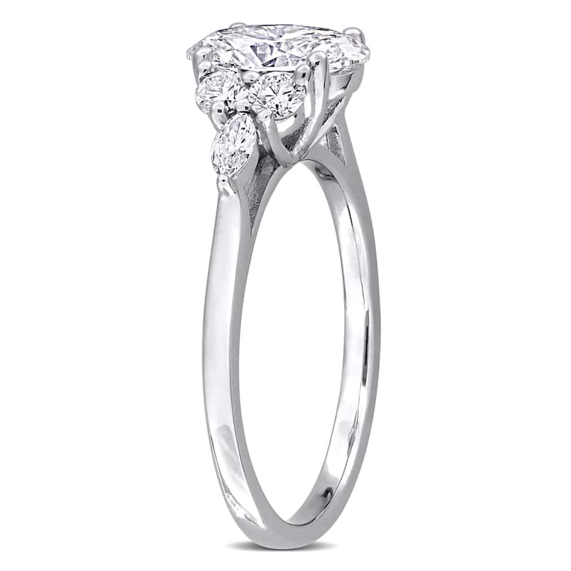 1 5/8ct TW Multi-Shaped Lab-Grown Diamond Engagement Ring in 14k White Gold