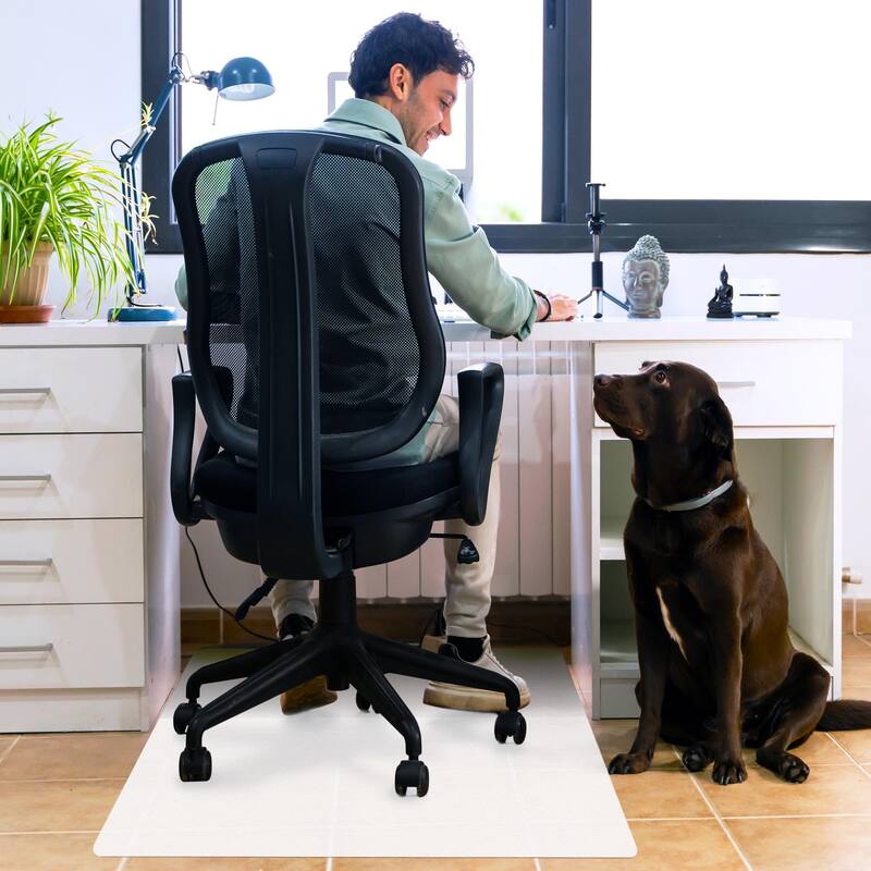 Cleartex® Polypropylene Rectangular Anti-Slip Foldable Chair Mat for Hard Floors - 46" x 57"