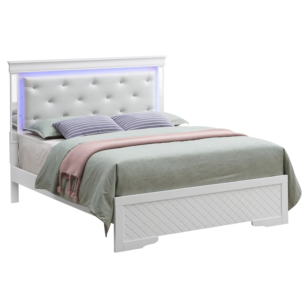 Queen Bed , Silver Champagne(Only Bed)