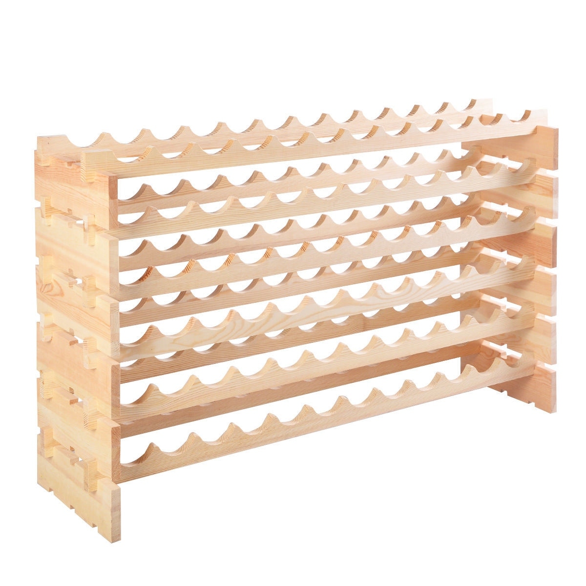 Wooden Bottle Rack Wine Display Shelves for 72 Bottles 40.3