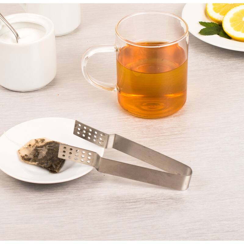 HIC 5.25" Stainless Steel Tea Bag Squeezer Tongs