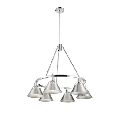 Orwell 6-Light Chandelier in Chrome with Pewter - Silver