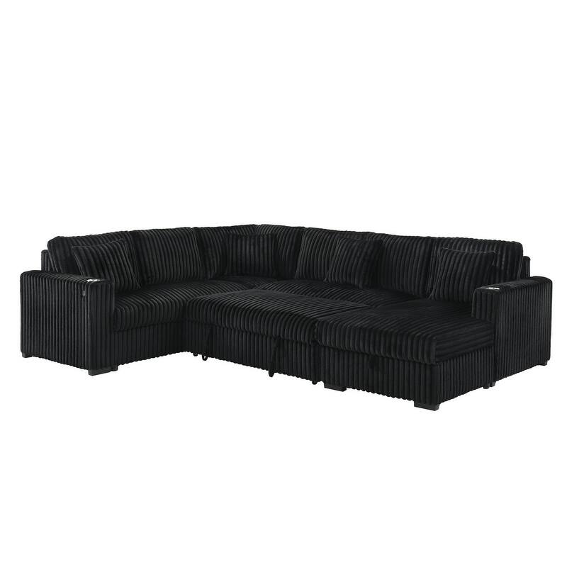 Best Quality Furniture 3-Piece Sectional with Storage Chaise
