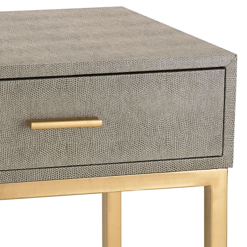 Elk Home Shagreen Gray Fabric 16 Inch Wide Accent Table