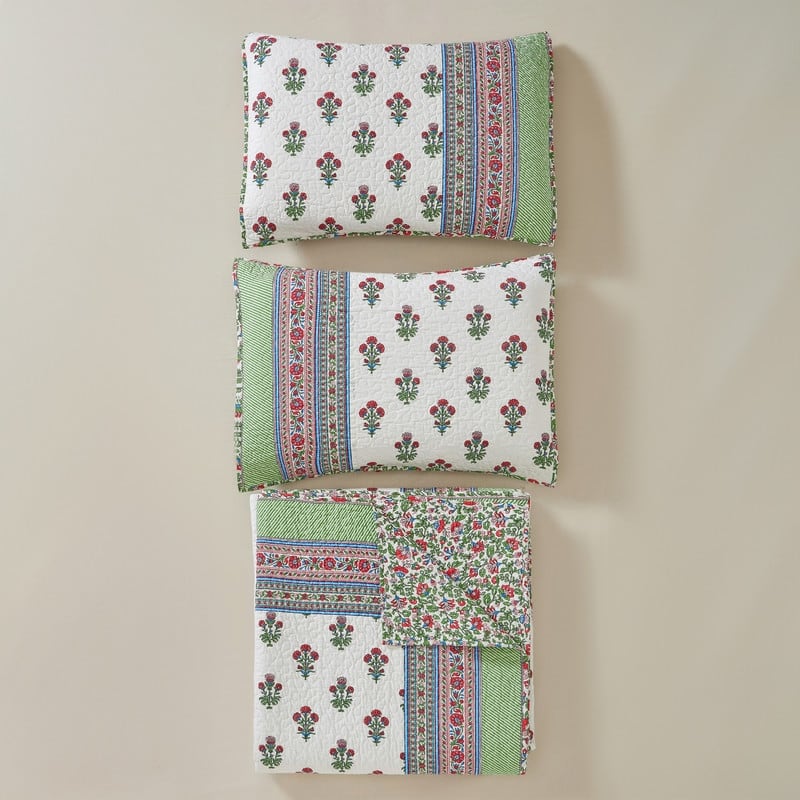 Modern Heirloom Serena Floral Reversible Cotton Quilt Set