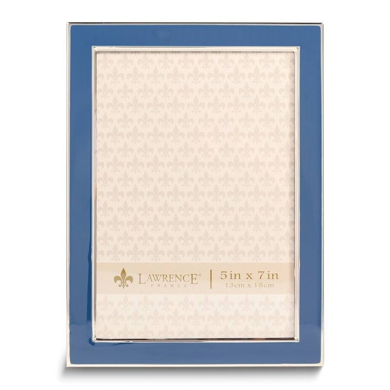 Curata Silver-Tone 5x7 Navy Enamel Frame