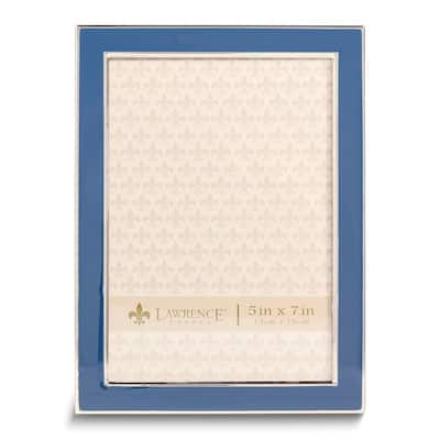 Curata Silver-Tone 5x7 Navy Enamel Frame