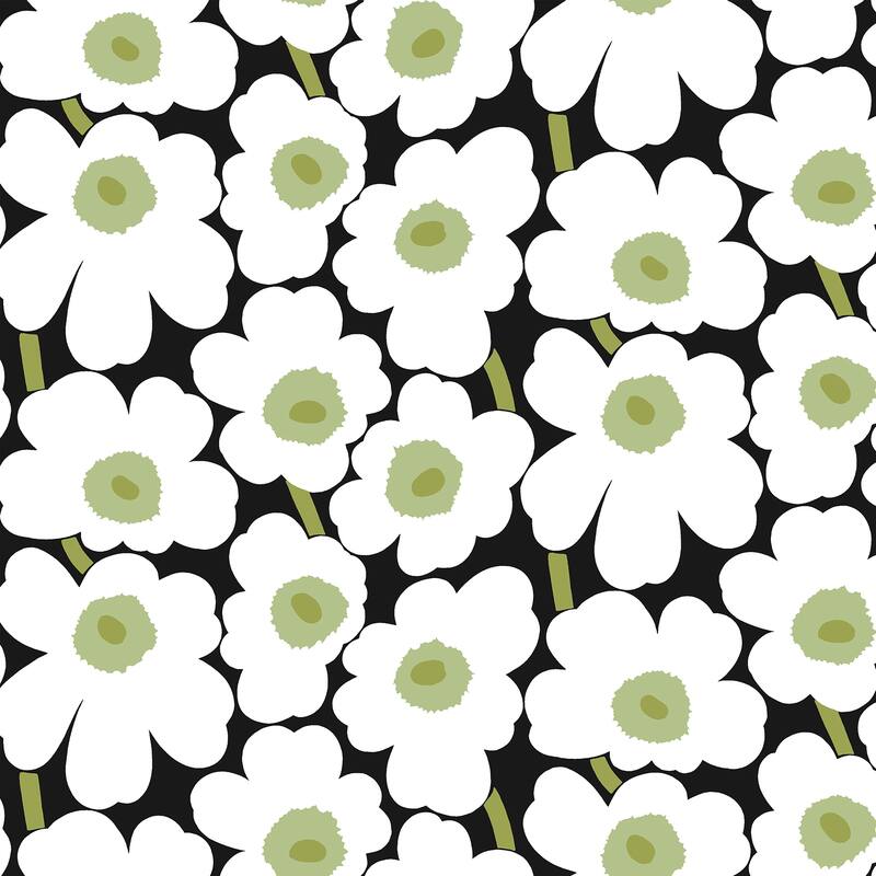 Marimekko Black Pieni Unikko Peel & Stick Wallpaper