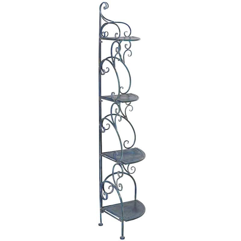 SAFAVIEH Outdoor Cielo 60" 4-Tier Corner Shelf - 13" W x 13" D x 60" H - 13Wx13Dx60H