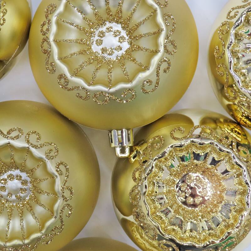 National Tree Company 6-Piece Shatterproof Glittering Gold Ornaments - 3 in