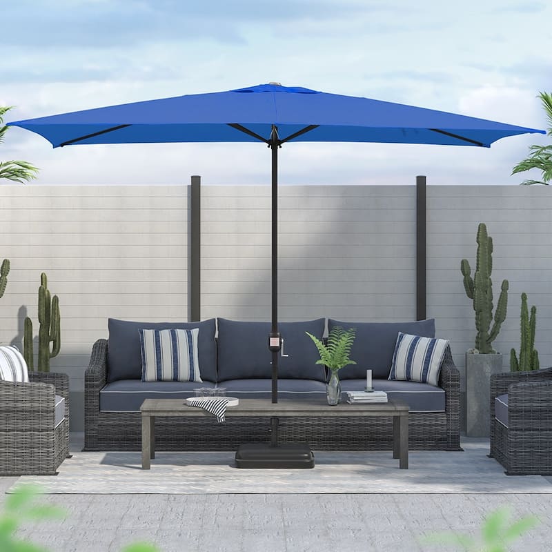Maypex 10 X 6.5 Feet Rectangular Market Umbrella - Navy Blue