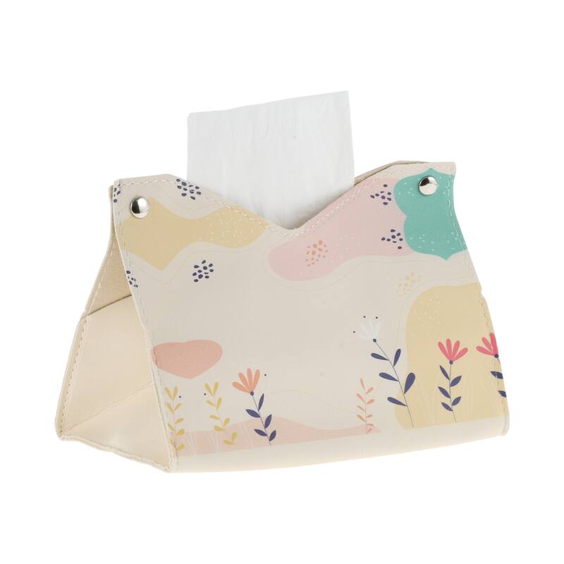 1Pcs Durable Flower Pattern Tissue Box Cover for Living Room Table Desk Pink
