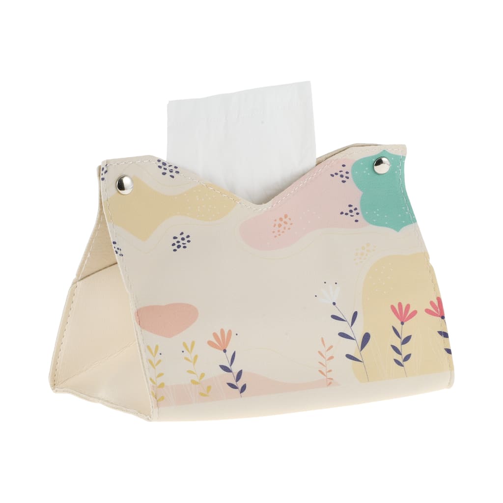 1Pcs Durable Flower Pattern Tissue Box Cover for Living Room Table Desk Pink