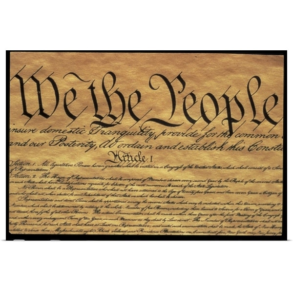 the preamble to the united states constitution poster print